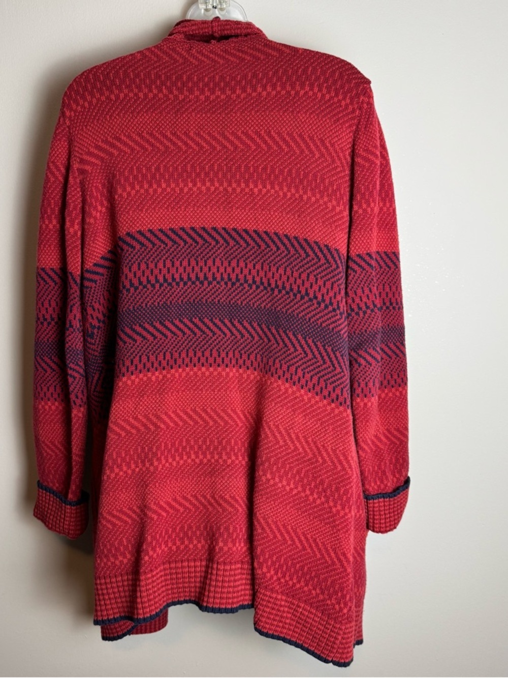 CAbi Red And Navy Blue Joy Cardigan Size M - Picture 9 of 10